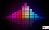 Multicolored audio level bars.