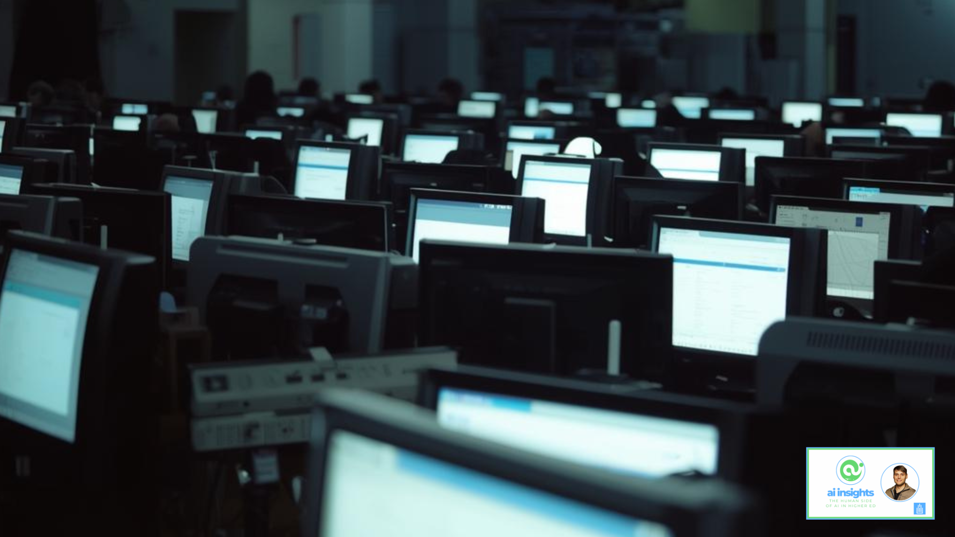 Computer lab in dark