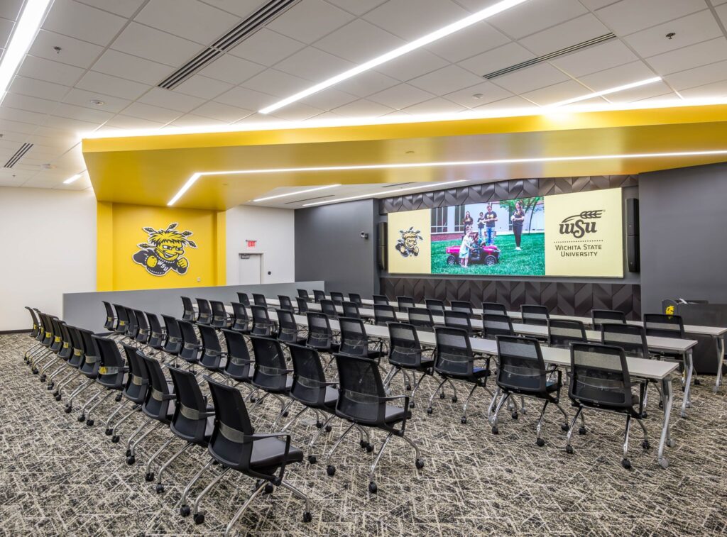 seats and a large display