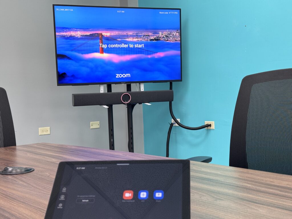 A zoom room setup