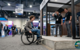 Wheelchair user unable to access booth
