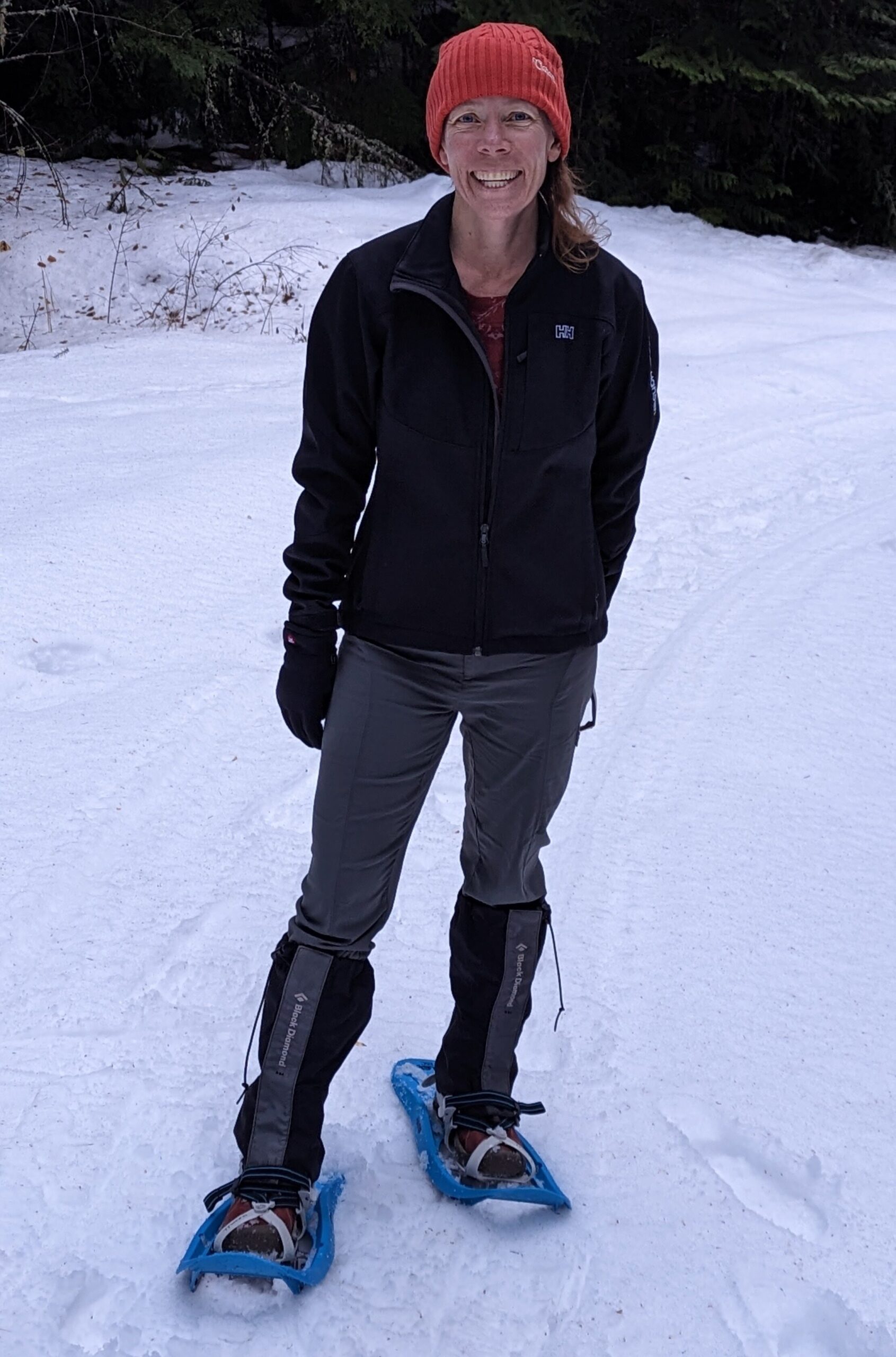Cass in snow shoes