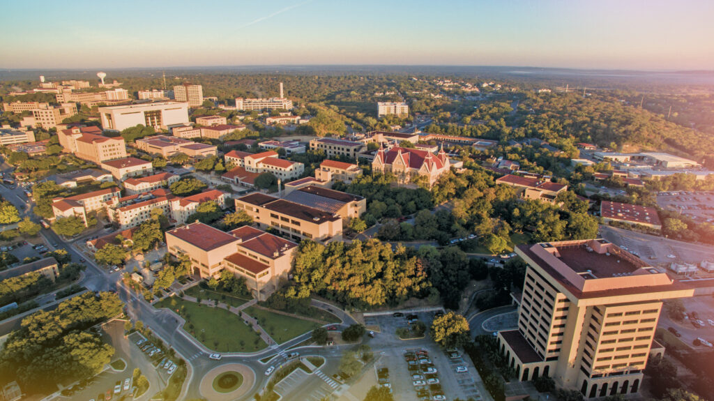 Aerial campus view